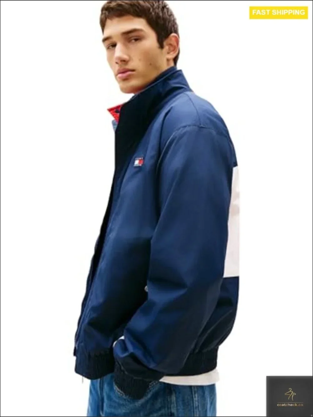 Lightweight Windbreaker Jacket With Embroidered Back Logo Regular Fit Snap Zip